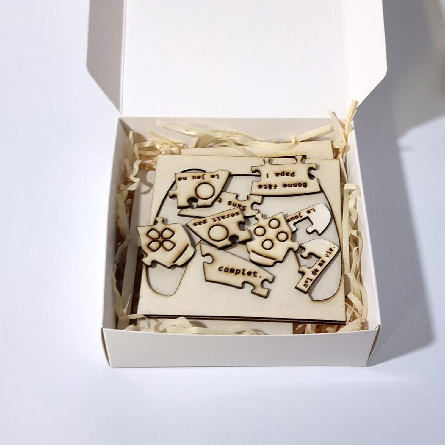 Puzzle en bois personnalisé Manette – Gravure sur mesure – Cadeau geek unique – Présenté dans une boîte cadeau – Idée cadeau originale anniversaire, fête des pères, gamer, remerciement