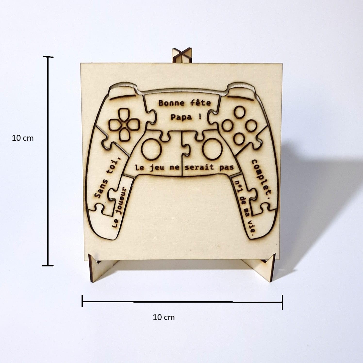 Puzzle en bois personnalisé Manette – Gravure sur mesure – Cadeau geek unique – Présenté dans une boîte cadeau – Idée cadeau originale anniversaire, fête des pères, gamer, remerciement