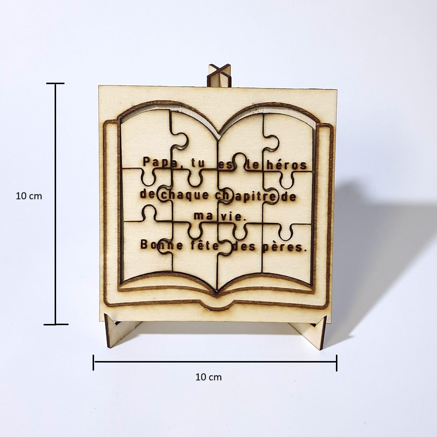 Puzzle en bois personnalisé Livre ouvert – Gravure sur mesure – Cadeau unique – Présenté dans une boîte cadeau – Idée cadeau originale anniversaire, fête des pères, remerciement