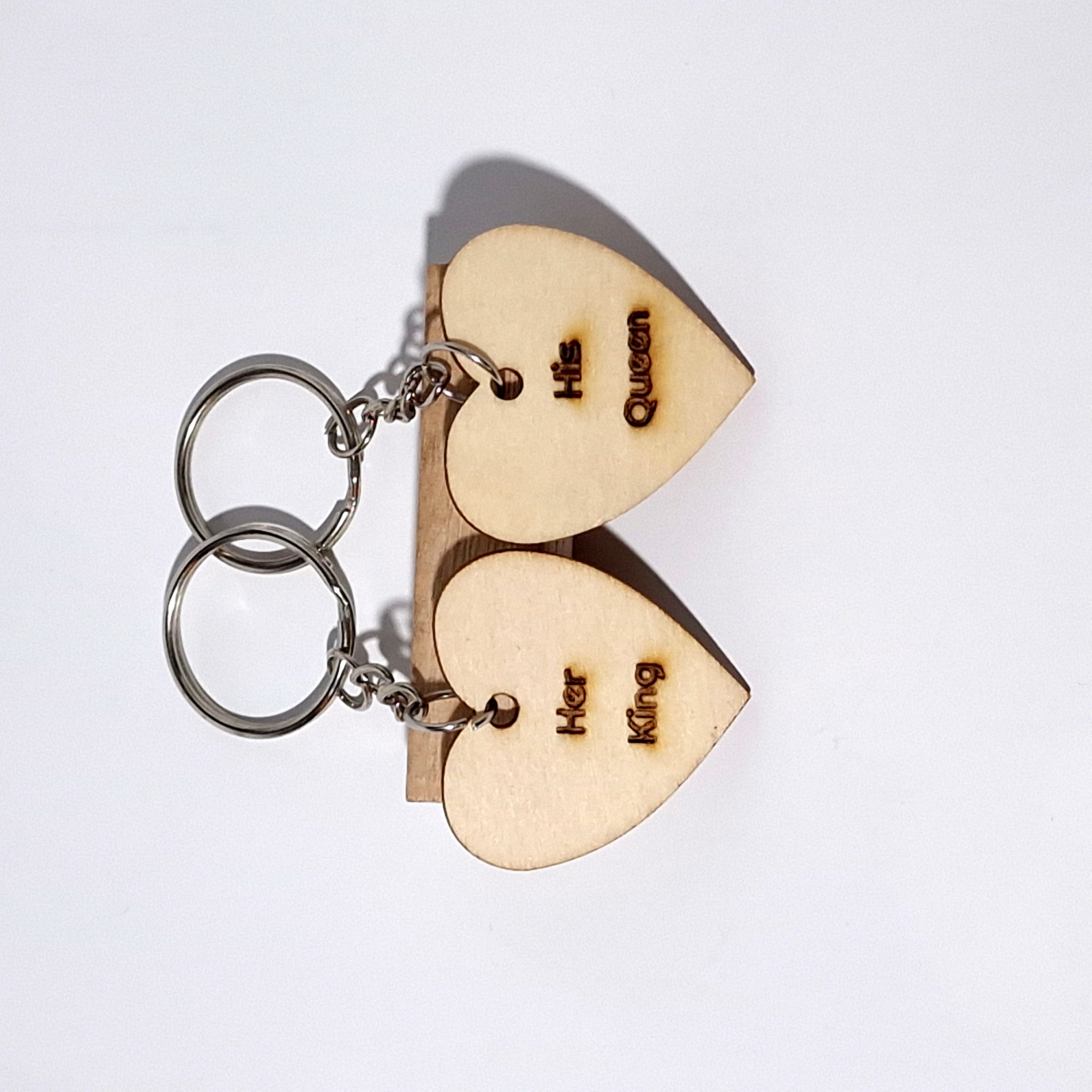 Porte-clés en bois personnalisables en forme de cœur – Lot de 2 – Gravure recto/verso avec photo et texte – Cadeau unique pour couple, anniversaire, Saint-Valentin, fête des mères, fête des pères