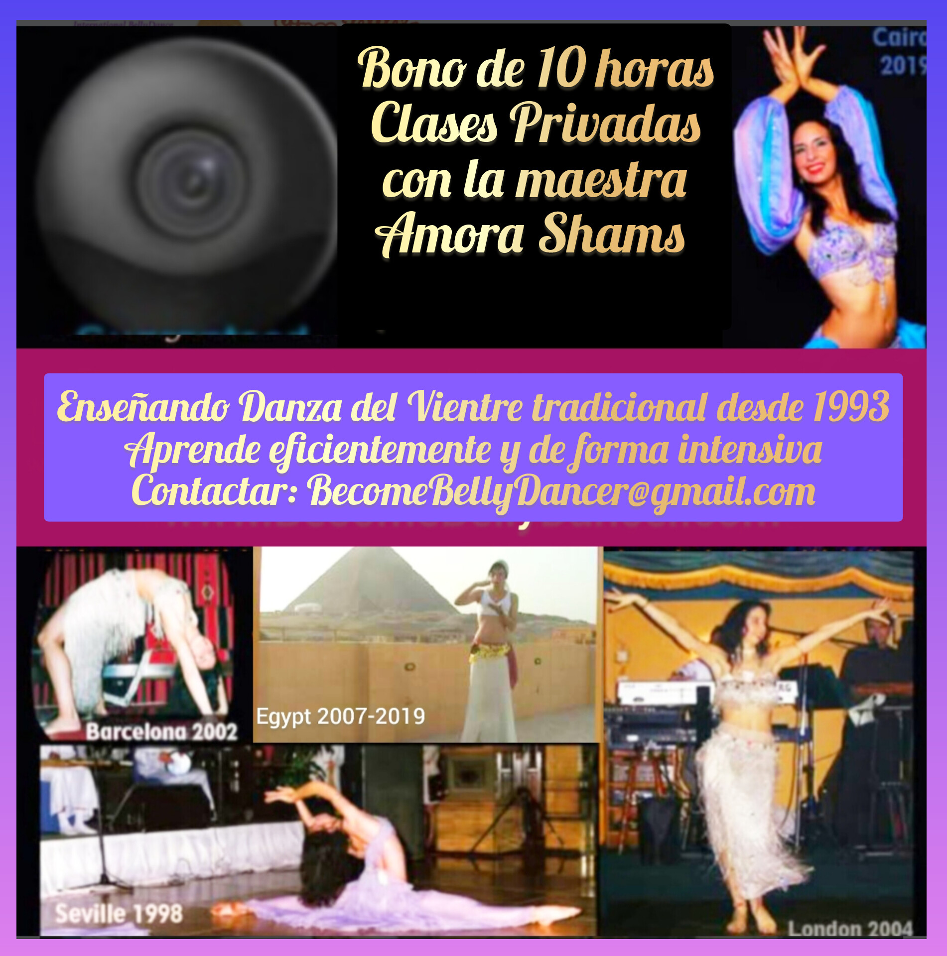 Contrate un bono de $400 USD por 10 horas de Clases Privadas con Amora Shams 