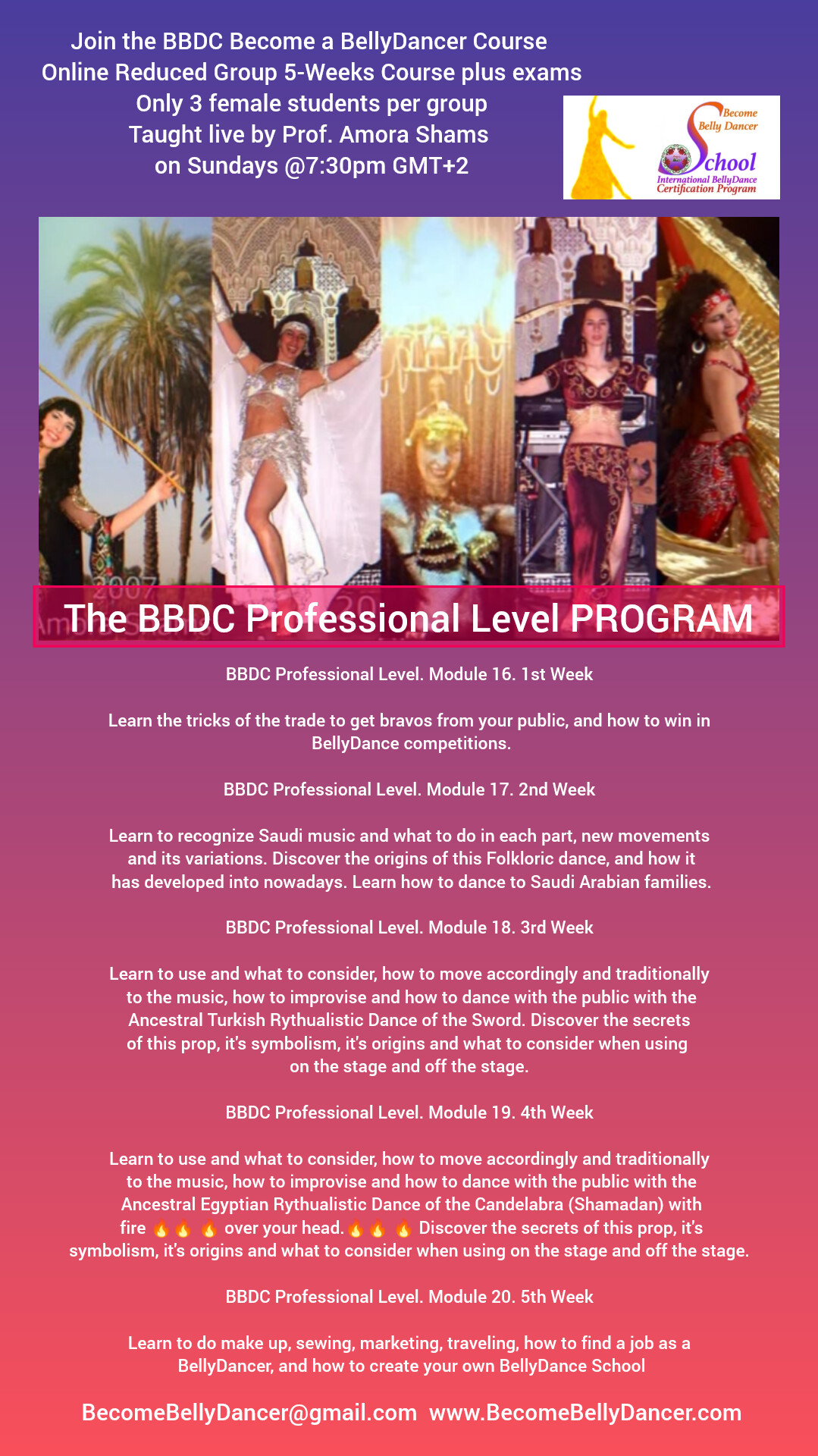 BBDC-ProL-5W - Join the BBDC Professional Level BellyDance Course