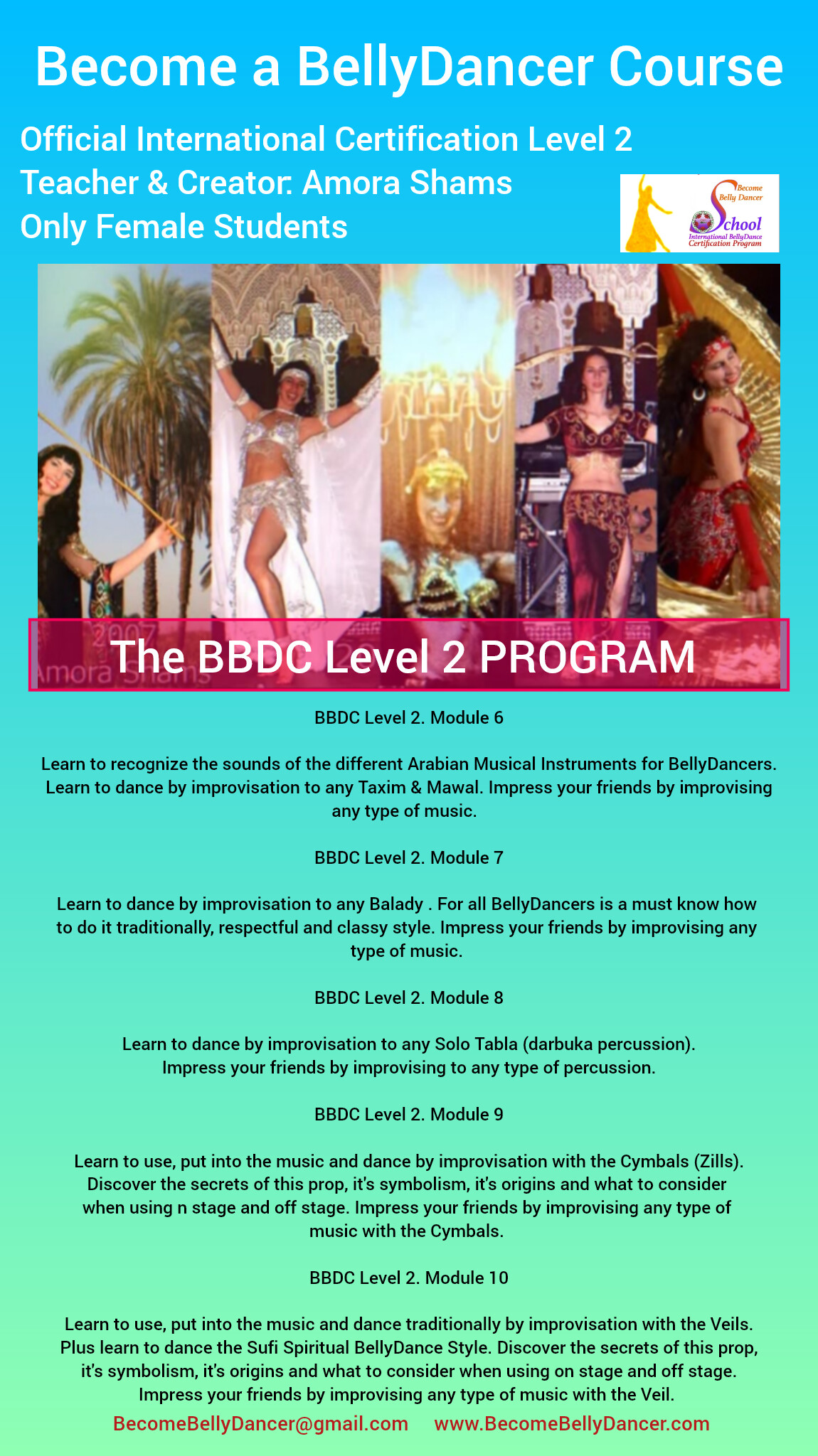 BBDC-L2-7W Join the reduced group of Level 2 of the BBDC Become a BellyDancer Course