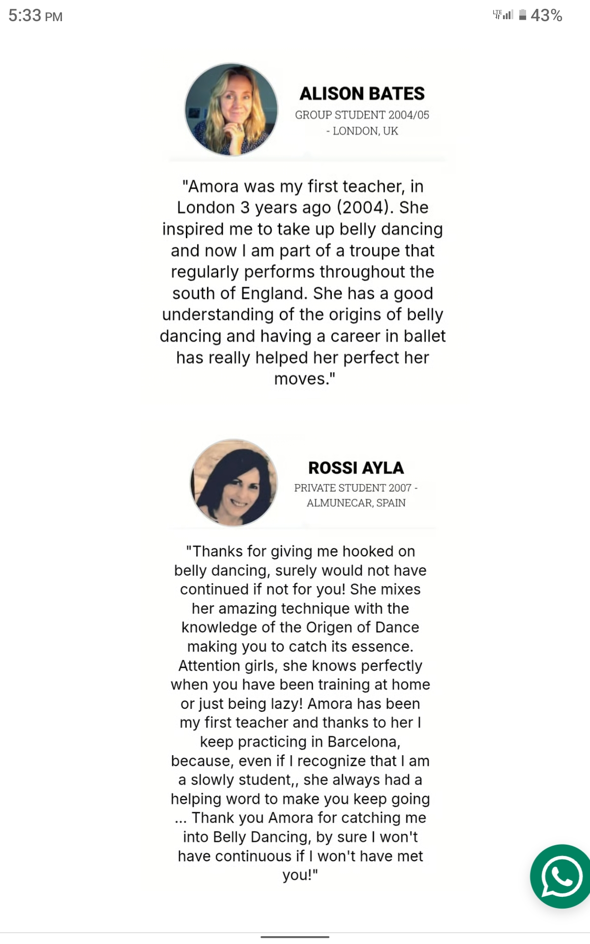 Book 10 Private BellyDance Lessons taught by Live Online Video Calls