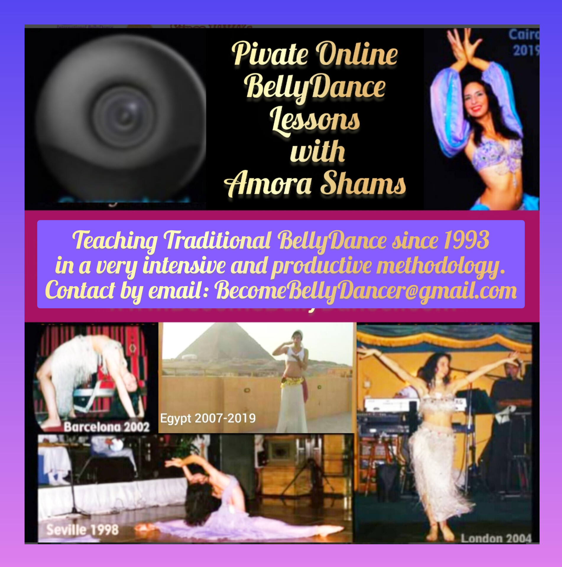 Book 10 Private Online Video BellyDance Lesson & Choreography