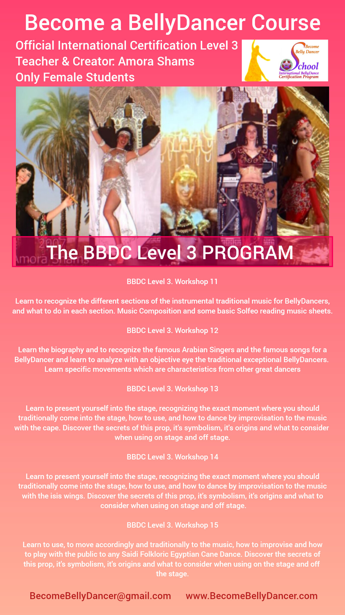 Reduced Group 7 weeks Level 3 BBDC Become a BellyDancer Course 