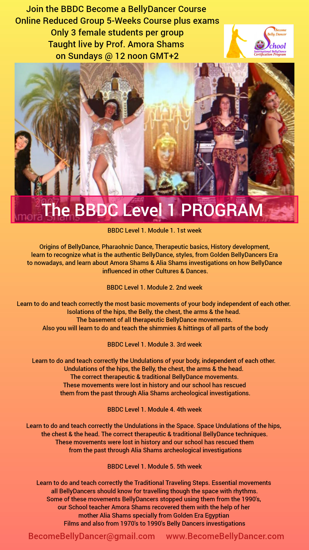 BBDC-L1-5W - Become a BellyDancer Course - BBDC Level 1 Program