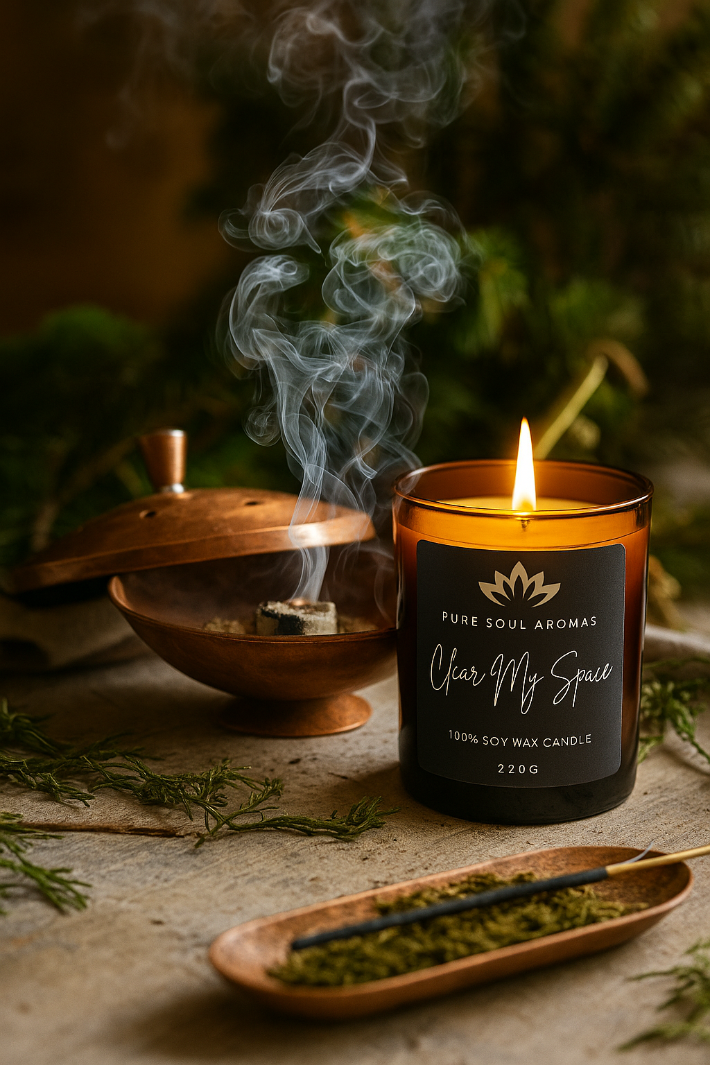 Clear My Space soy wax candle