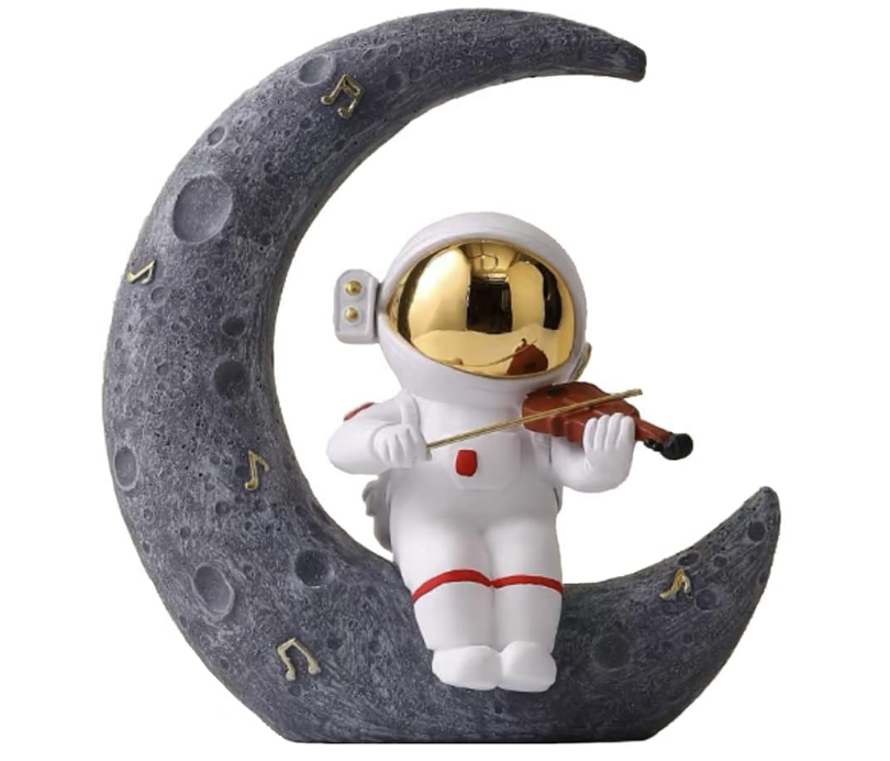 Figurine Home Decor Resin Astronaut Statue Collectible Spaceman Sculpture Decorative Music Ornament for Desktop Bookshelf Office Living Room