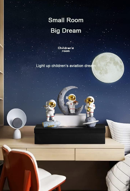 Figurine Home Decor Resin Astronaut Statue Collectible Spaceman Sculpture Decorative Music Ornament for Desktop Bookshelf Office Living Room