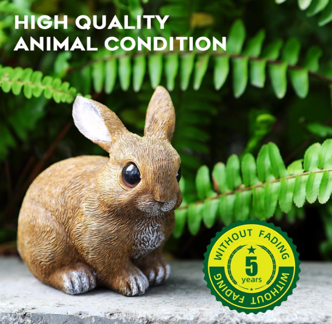 Bunny Decor Yard Decorations Outdoor Set of 3, Bunny Decorations for Home Garden Outdoor Statues, Easter Rabbit Figurines mom Gifts