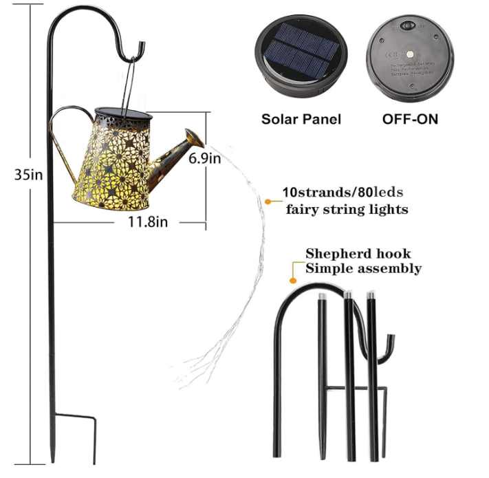 Solar Watering Can Lights, Large Hanging Solar Lantern Waterproof Outdoor Garden Decor for Yard Porch Landscape Patio Gardening Housewarming Gifts for Mom Women Grandma Birthday