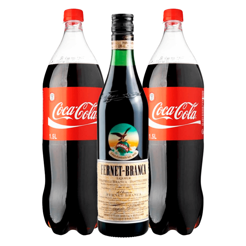  Fernet Branca 750ml + 2 Coca Cola 1.5lts