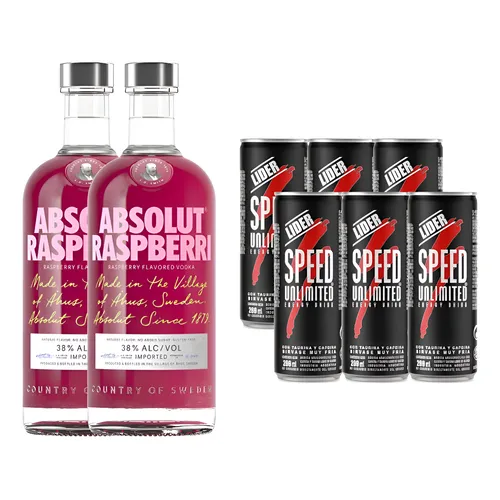 2 Absolut Vodka Raspberri+6 SPEED
