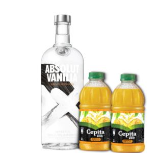 Absolut + 2 jugos naranja Cepita 