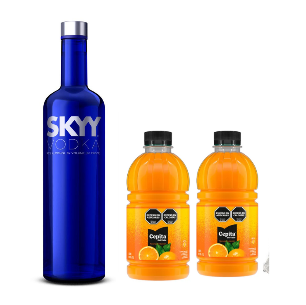 Skyy Clasico 750ml + 2 Jugo Cepita Naranja 1 Lt