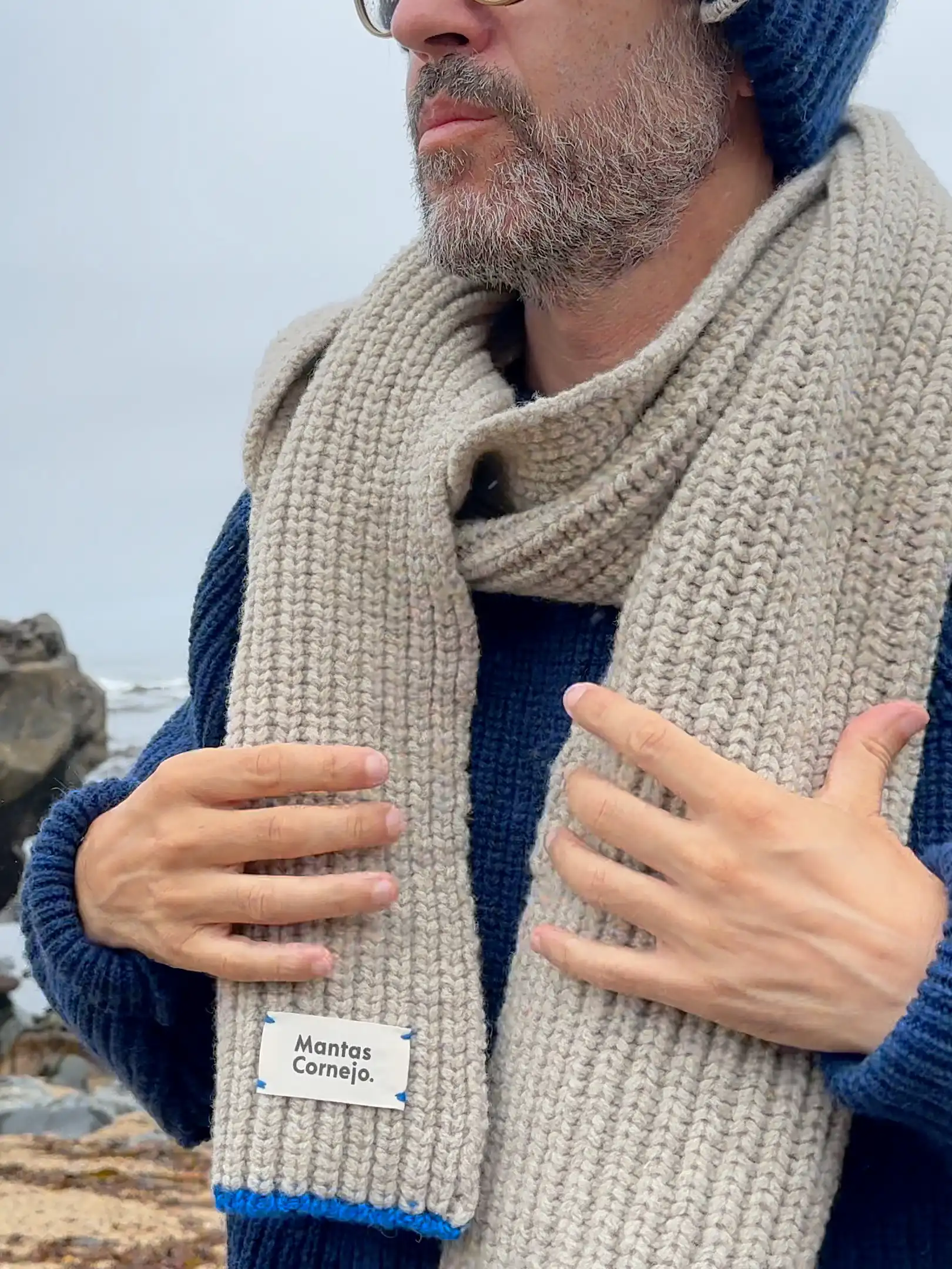 MERINO WOOL BIG SCARF DUNE