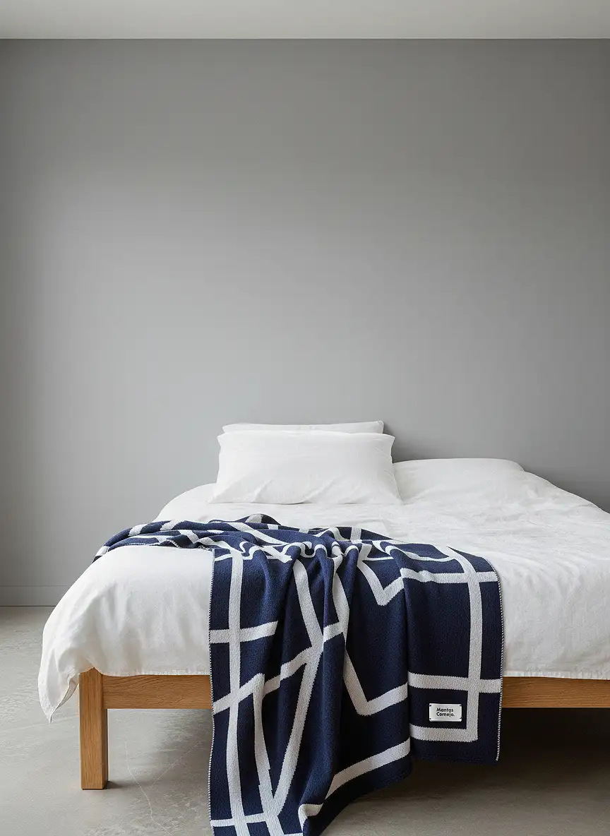 BRUTALISM THROW BLANKET MARINE