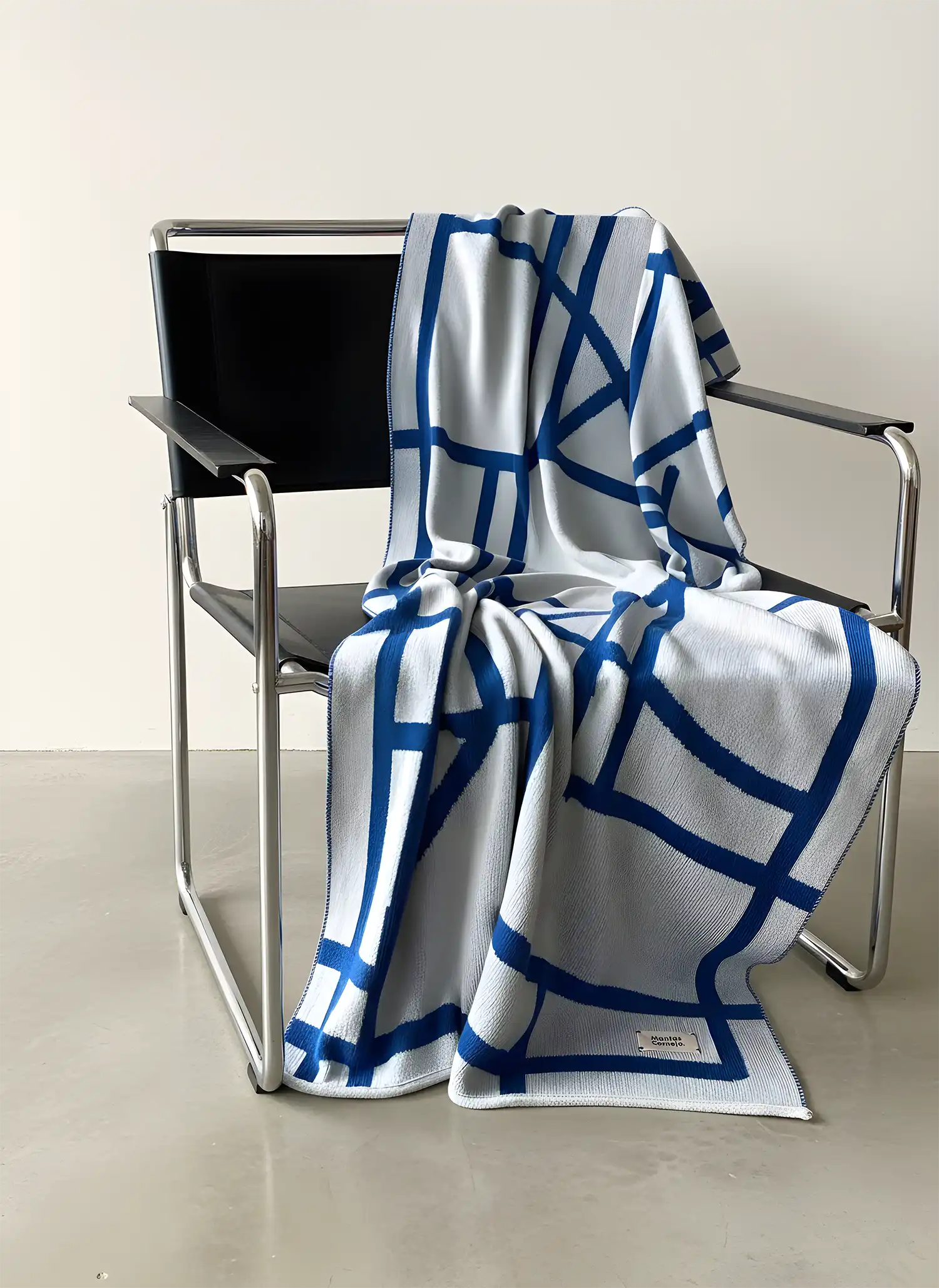 BRUTALISM THROW BLANKET BLUE