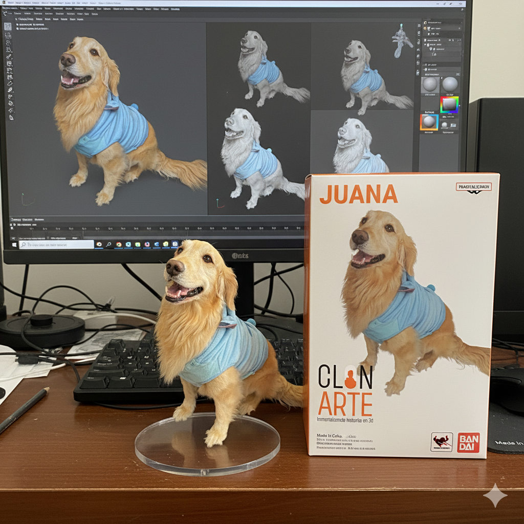 🐾 Fotoescultura 3D de tu Mascota escala 1:18