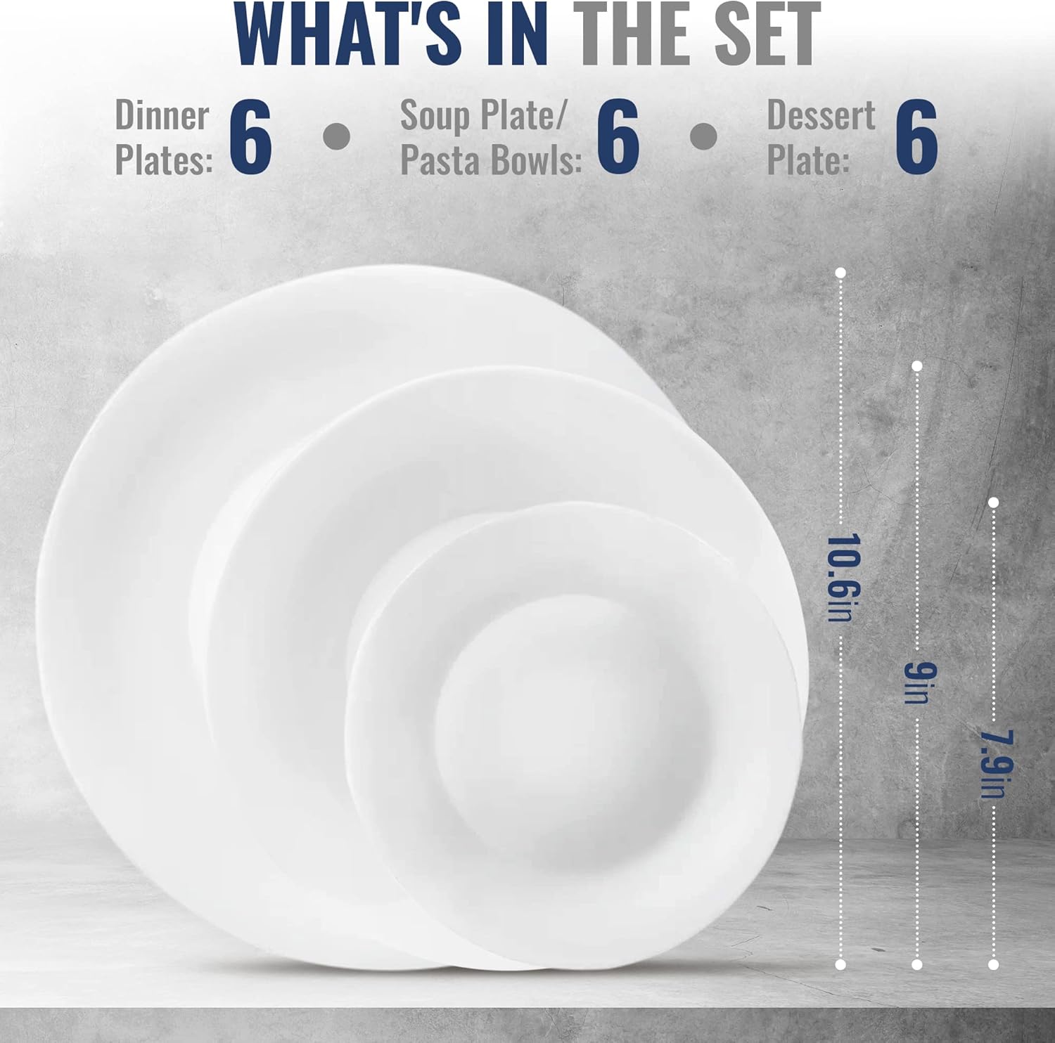 18-piece porcelain cup set, serving 6 people