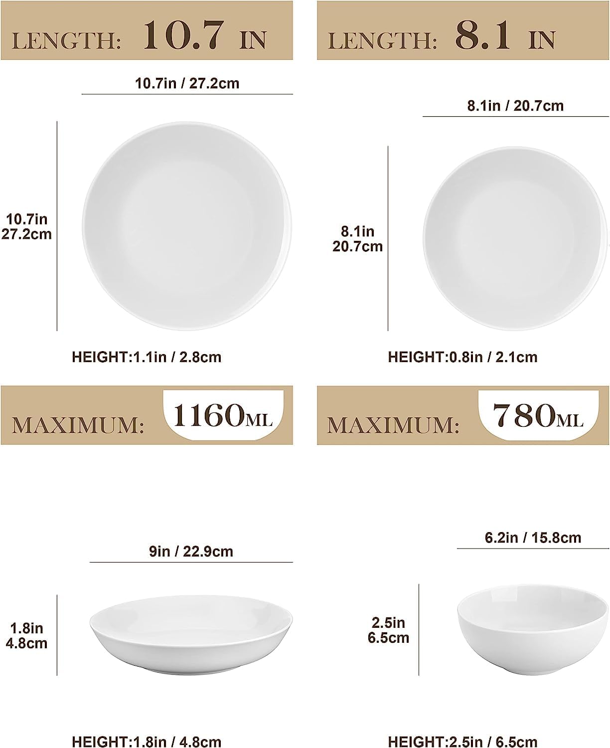 24-piece porcelain cup set, serving 6 people