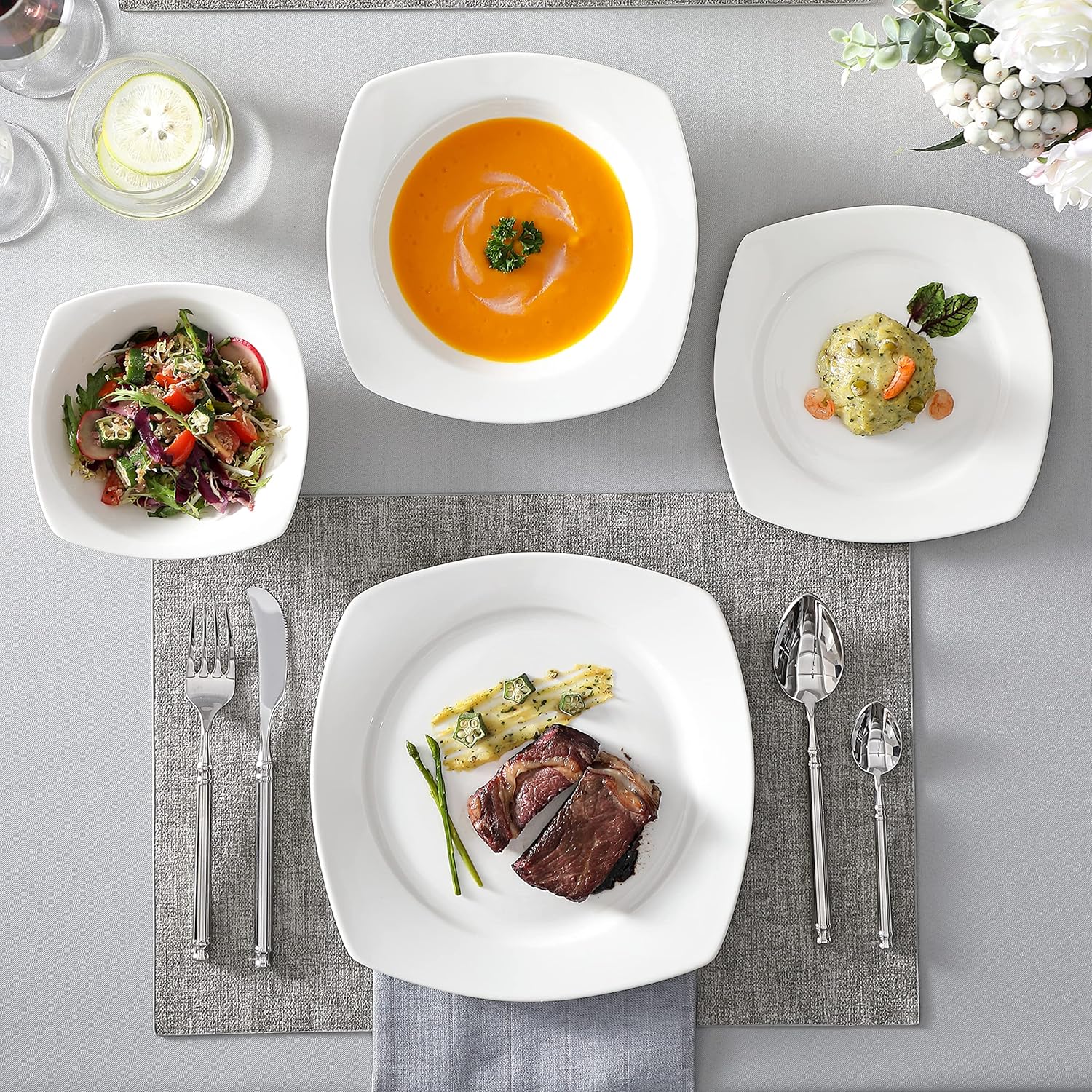 Chip porcelain set, 16 pieces, serves 4 people