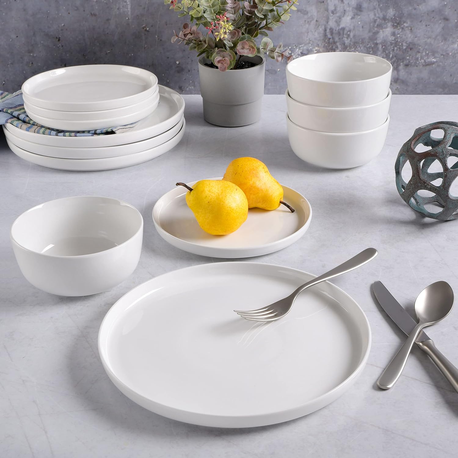 Ellipse porcelain set, 12 pieces, serves 4 people