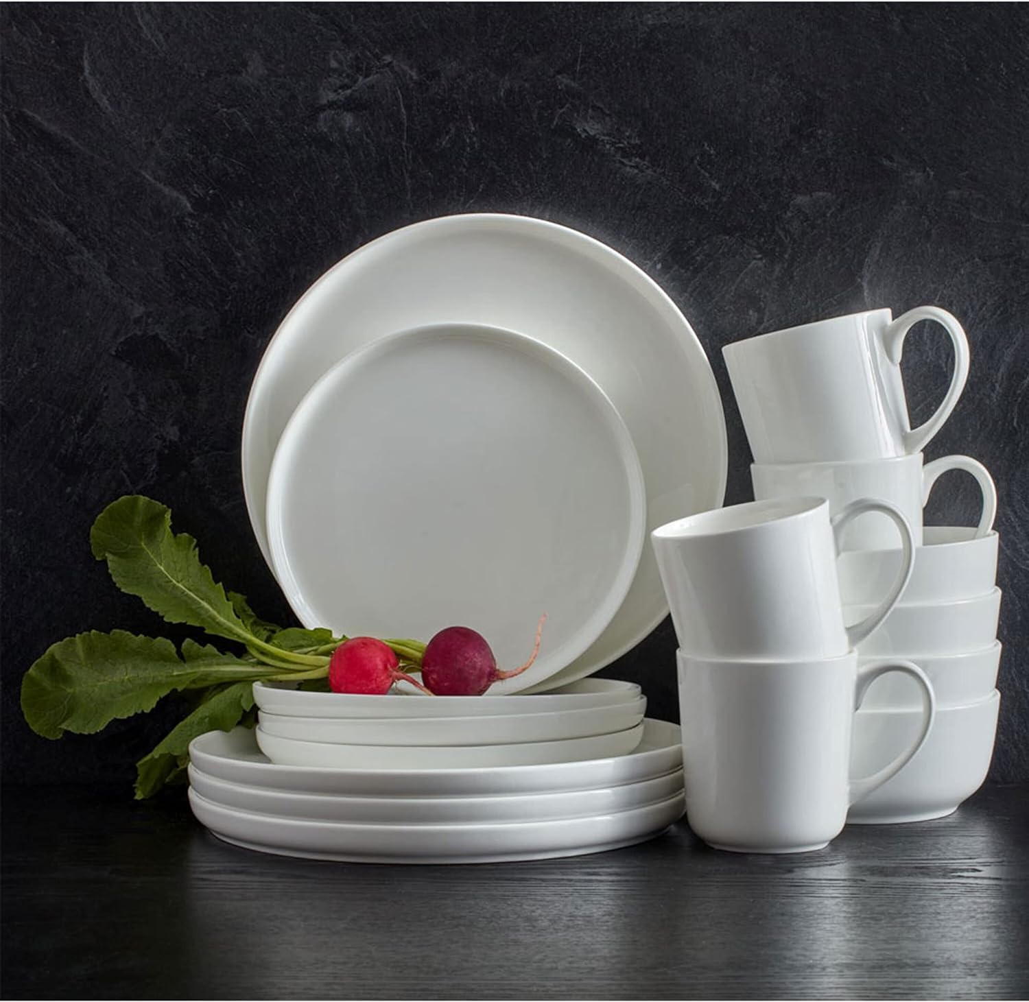 Ellipse porcelain set, 16 pieces, serves 4 people