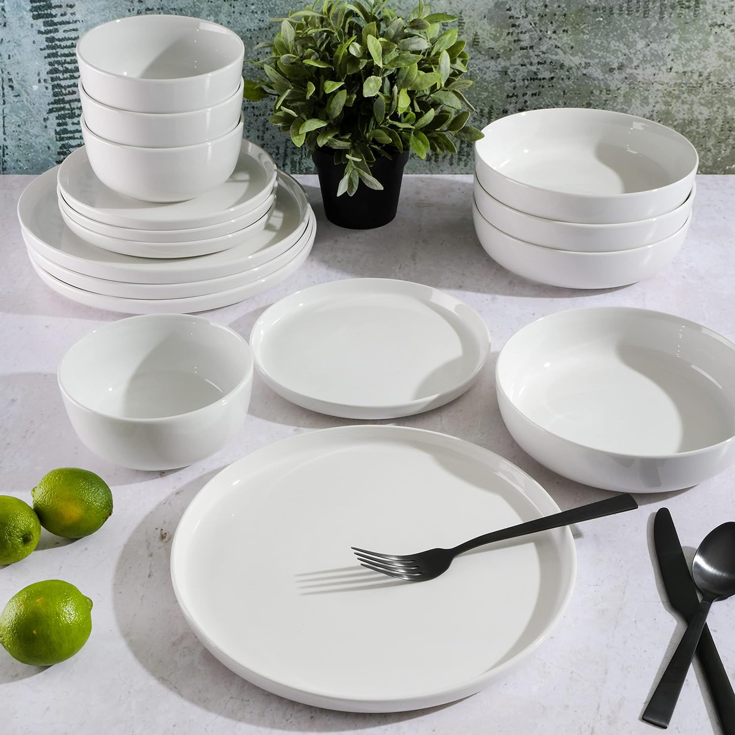 Ellipse porcelain set, 16 pieces, serves 4 people