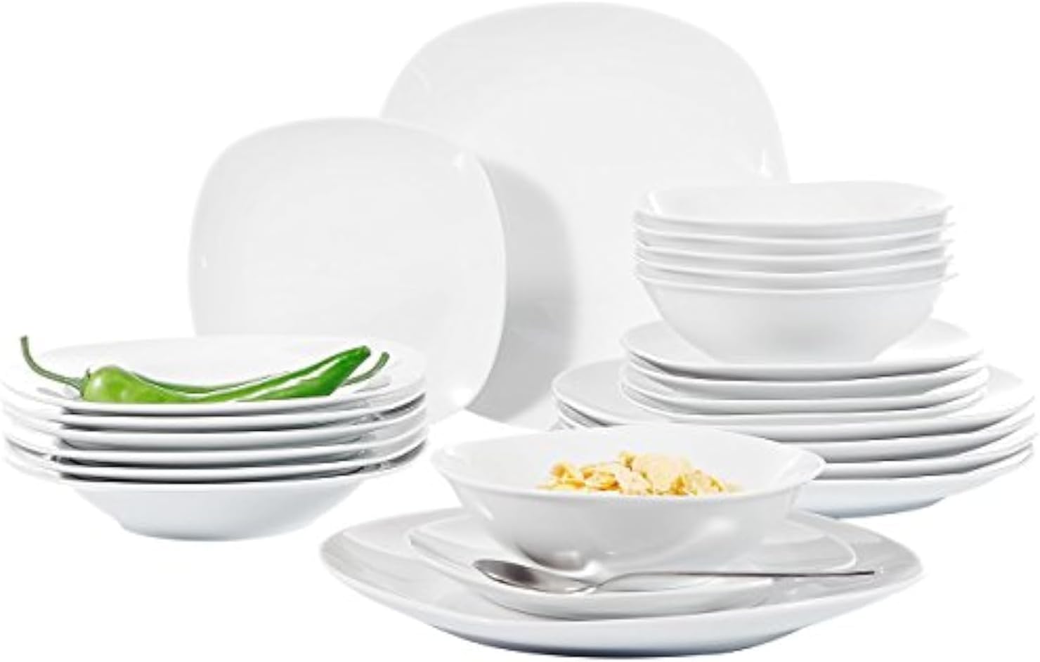 طقم بورسلين دملا عدد 24قطعة خدمة 6 اشخاص