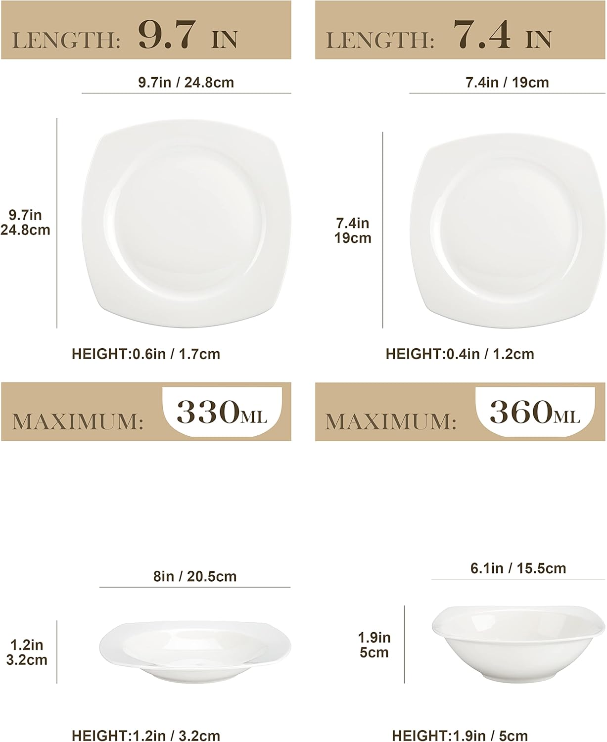 طقم بورسلين تشيب عدد 48 قطعة خدمة 12 اشخاص