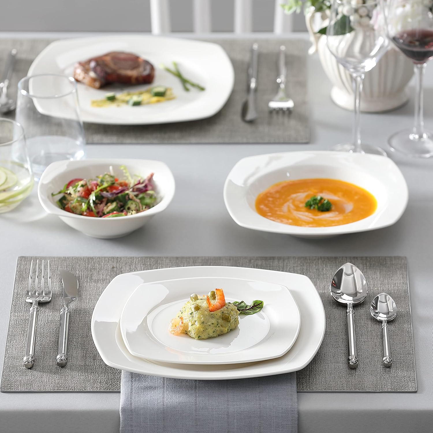 طقم بورسلين تشيب عدد 48 قطعة خدمة 12 اشخاص