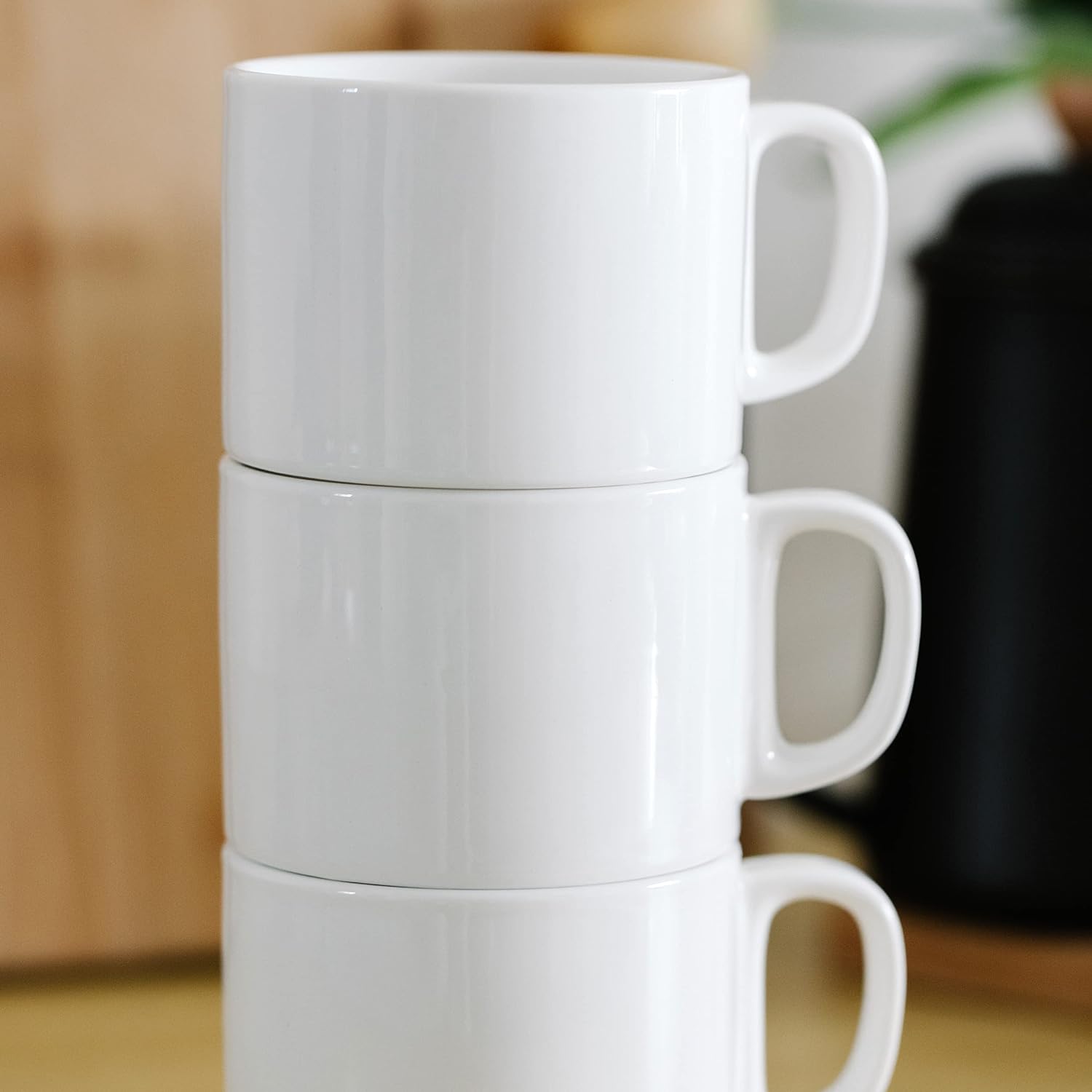 Coffee cups, porcelain, white, 6 pieces
