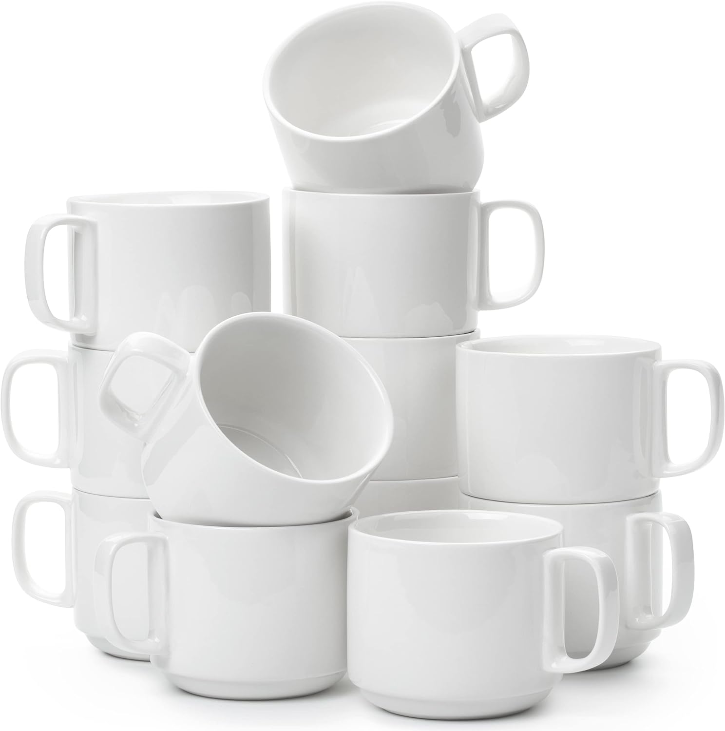 Coffee cups, porcelain, white, 12 pieces