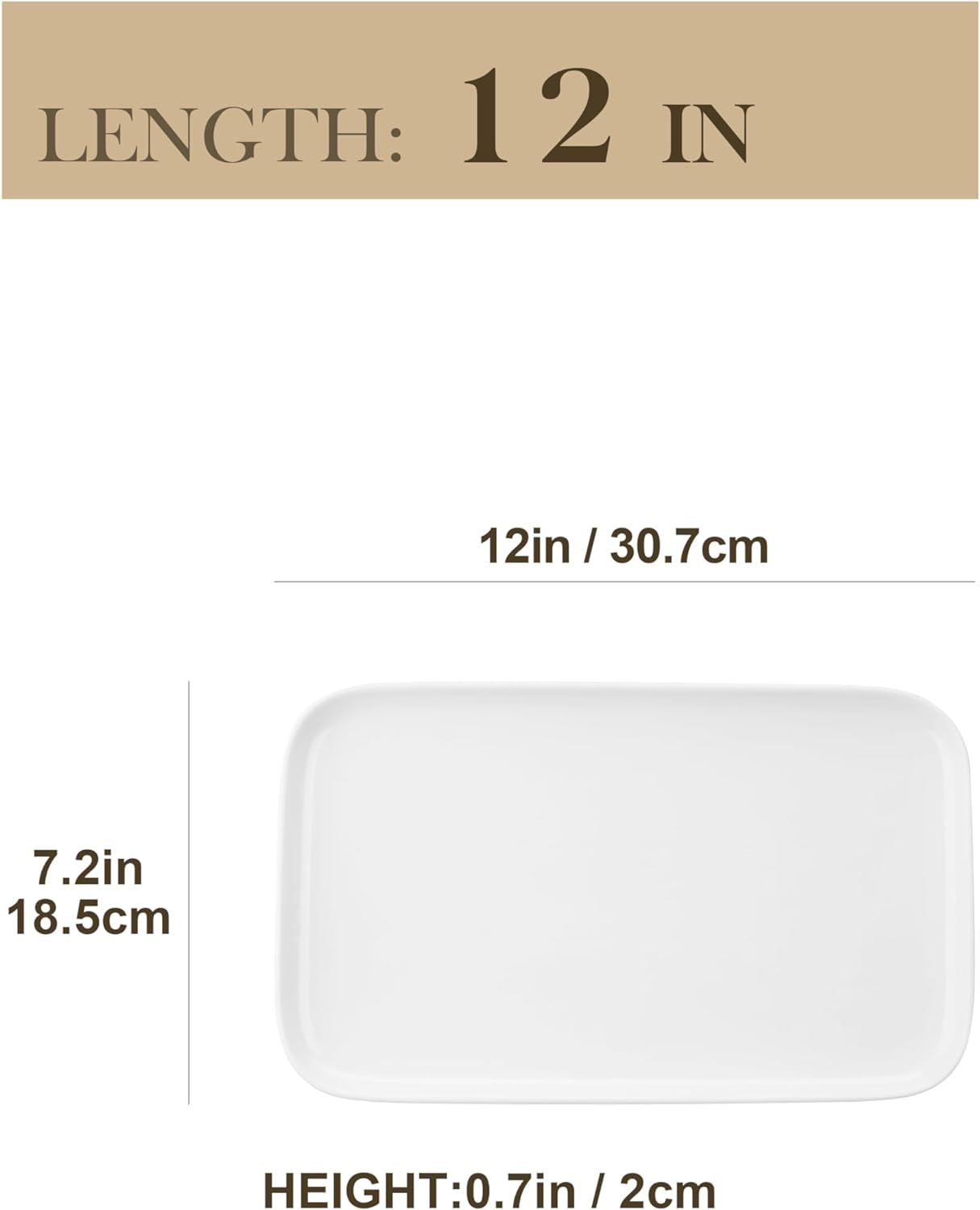 Set of 4 rectangular trays, 30 cm, Crebcho