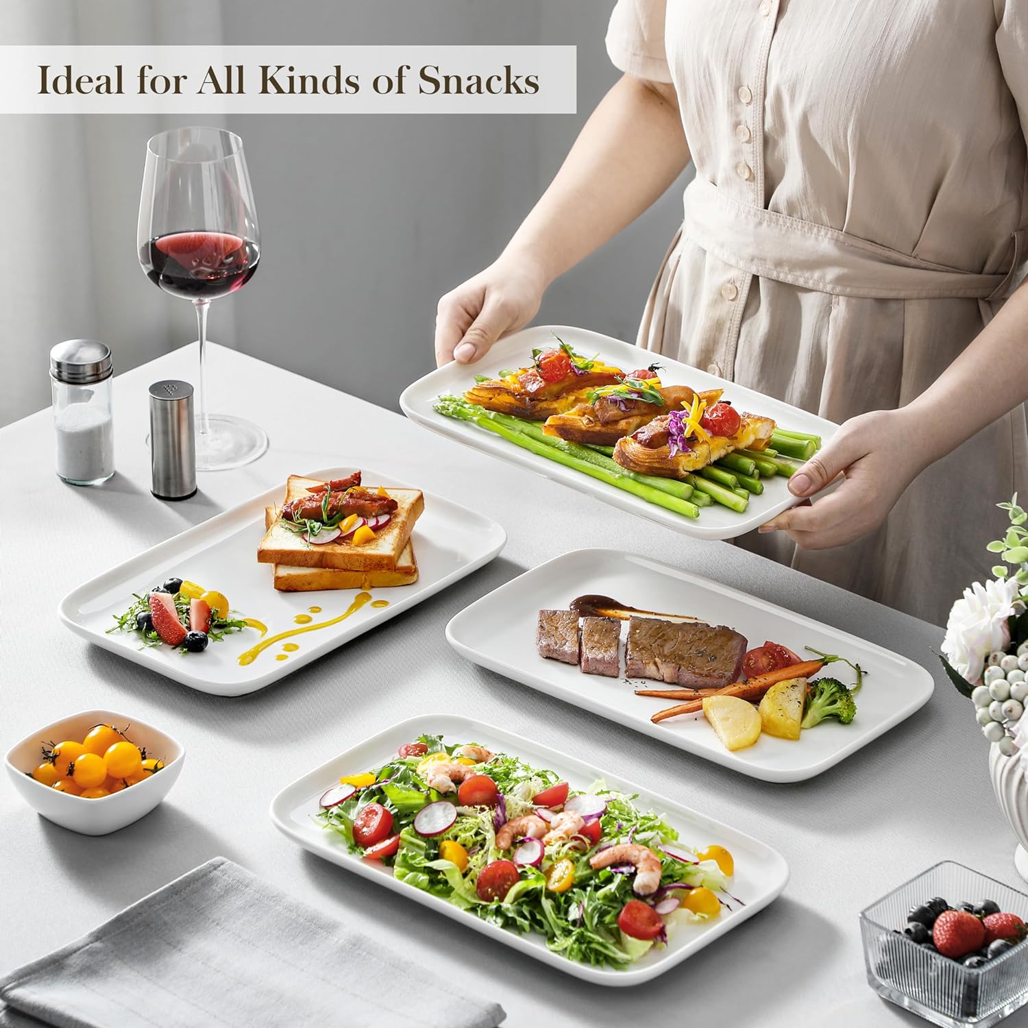 Set of 4 rectangular trays, 30 cm, Crebcho
