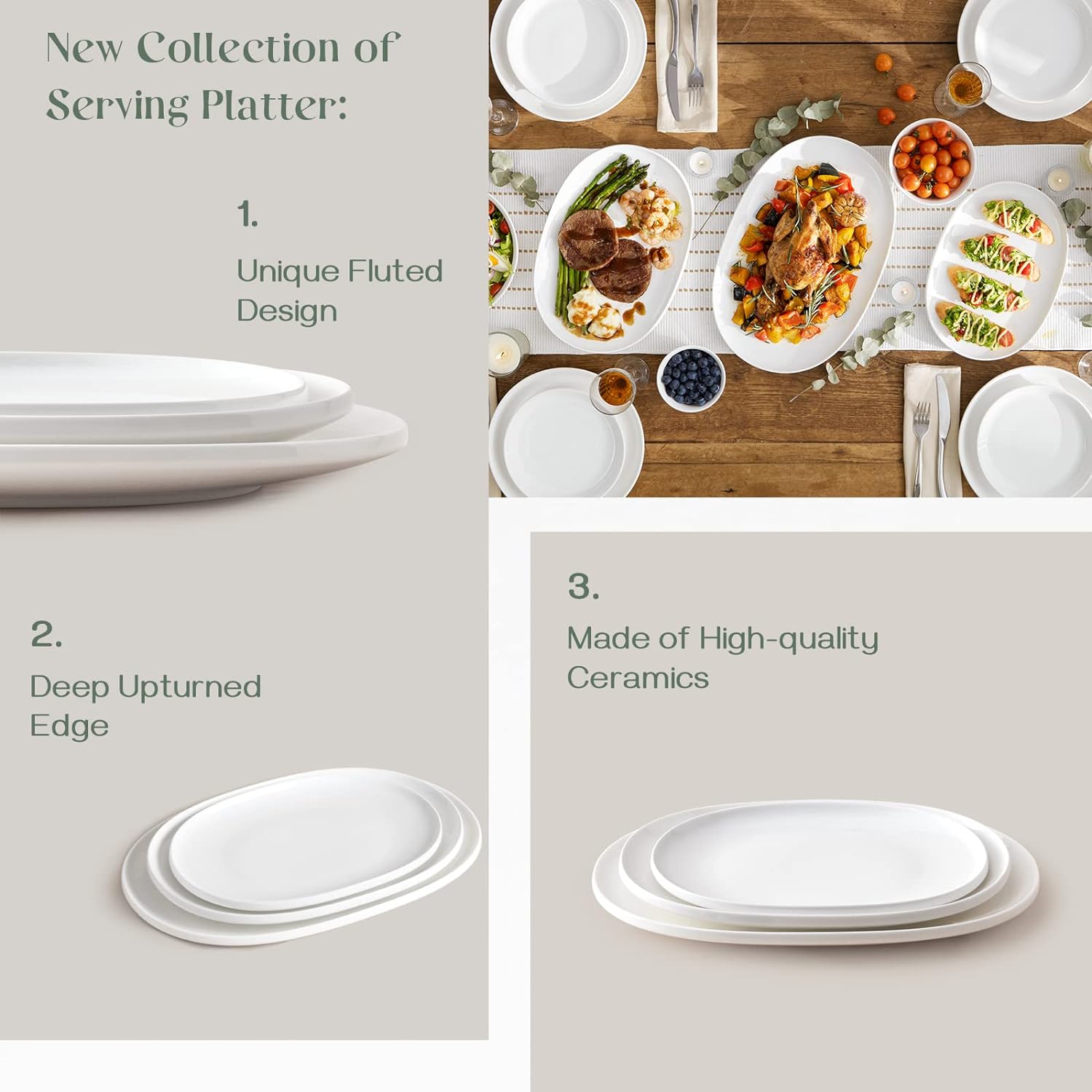 Ellipse 3 Piece Tray Set