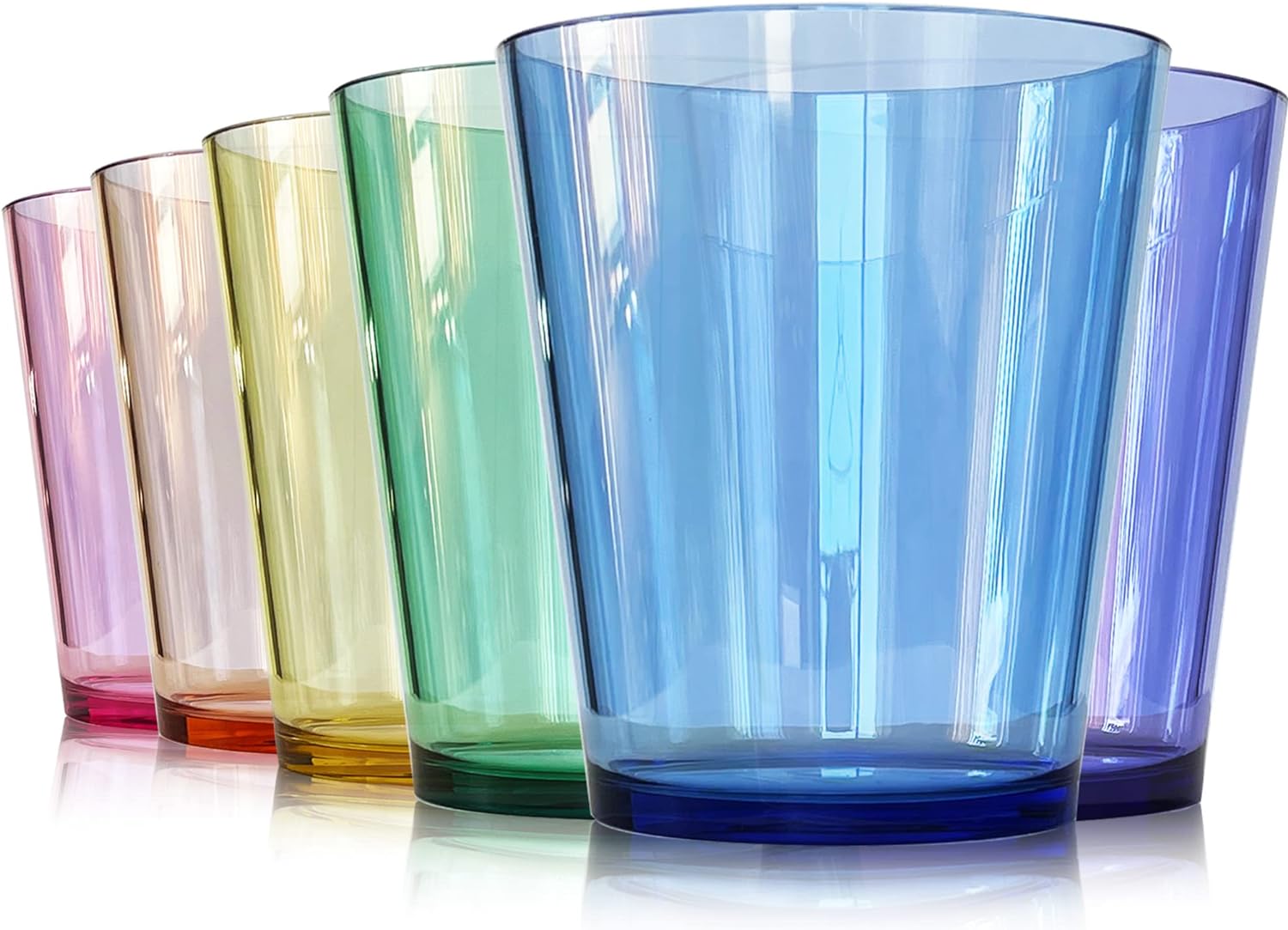 Al Ahram 590ml Unbreakable Premium Drinking Glasses - Set of 6 - Super Grade Acrylic Plastic Tumbler Cups