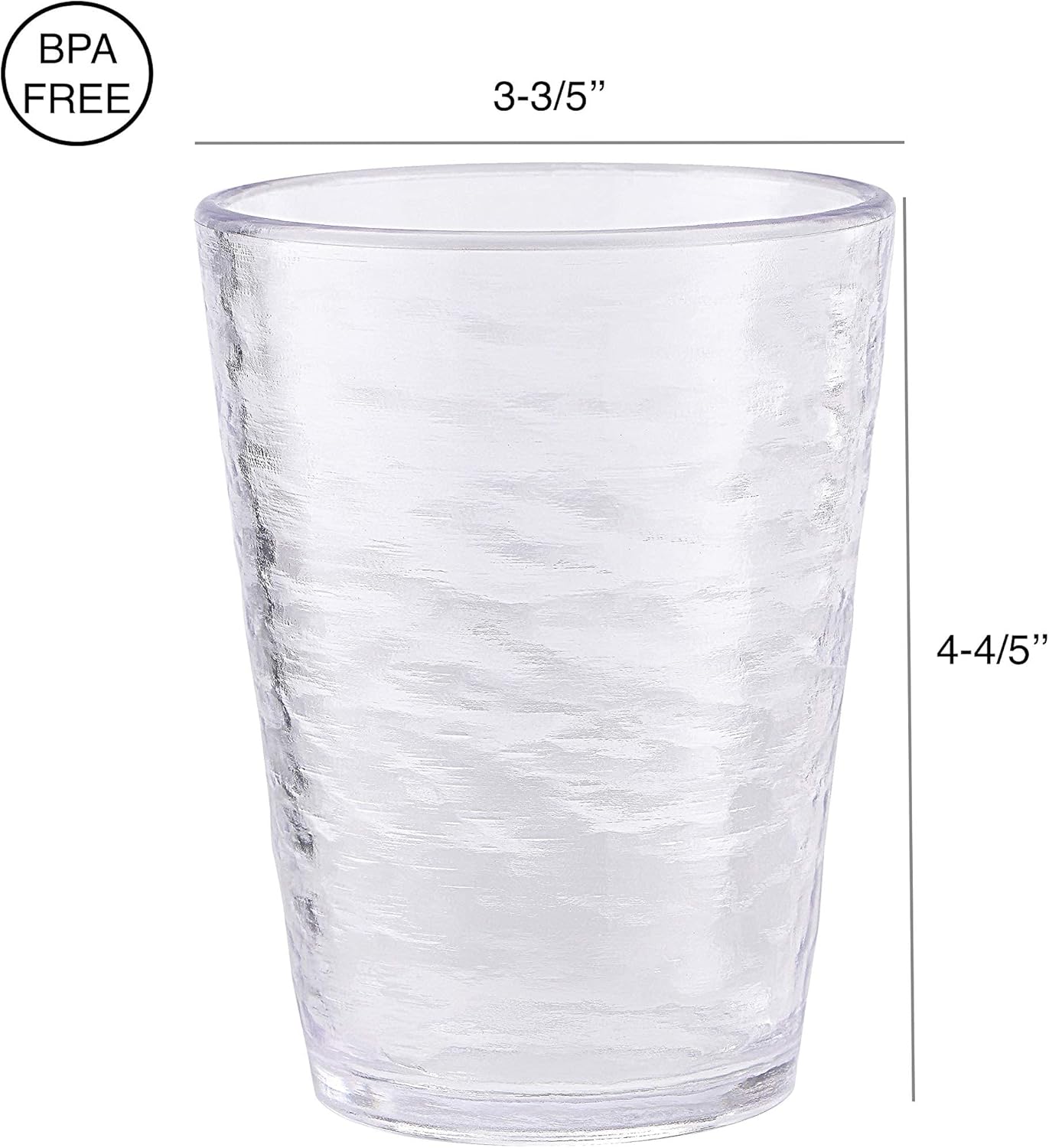 16 ounce, Set of 6, Acrylic Tumbler Drinking Glasses Cups, BPA-Free, Stackable Plastic Drinkware, Dishwasher Safe, Clear