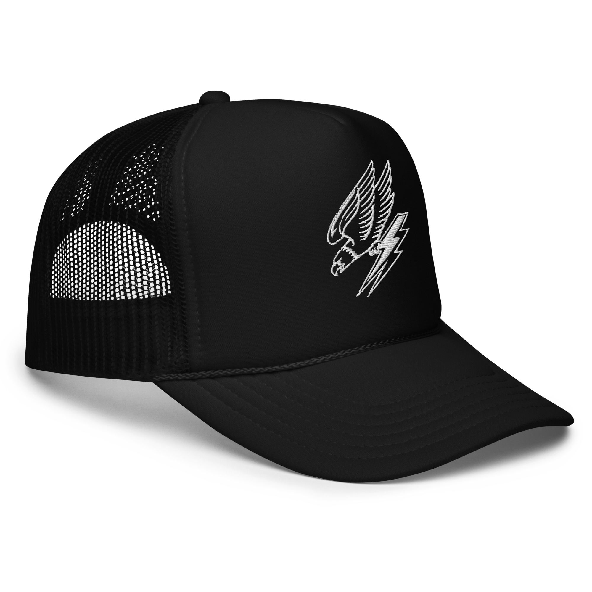 Charging Eagle Foam trucker hat - Black & White