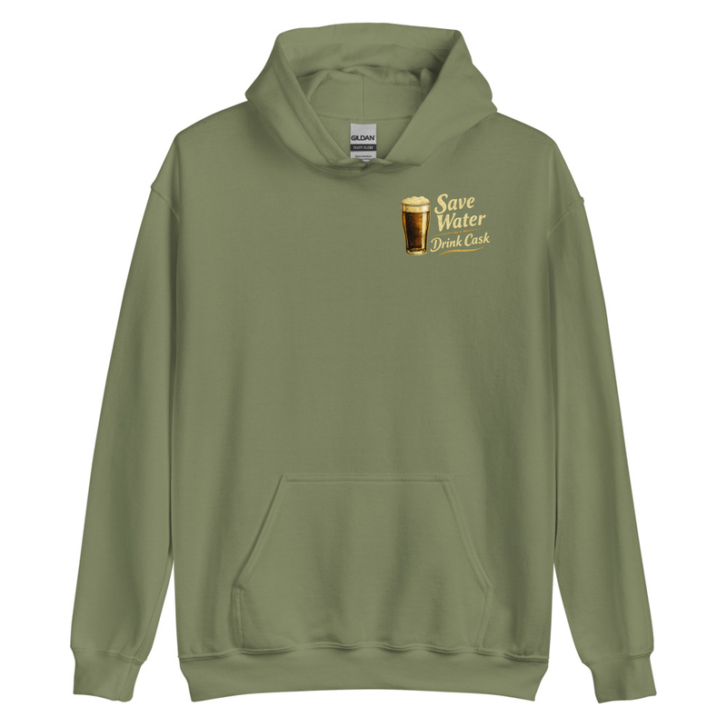 Save Water Drink Cask Back Print Hoodie