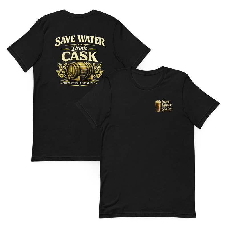 Save Water Drink Cask Back Print Tee