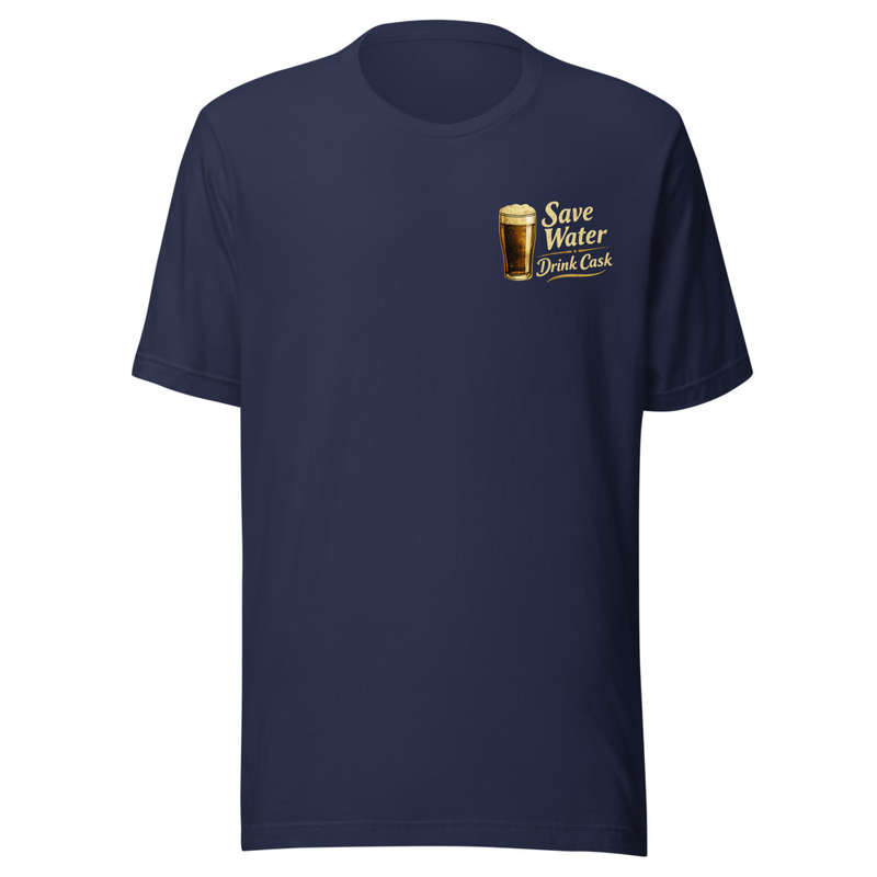 Save Water Drink Cask Back Print Tee