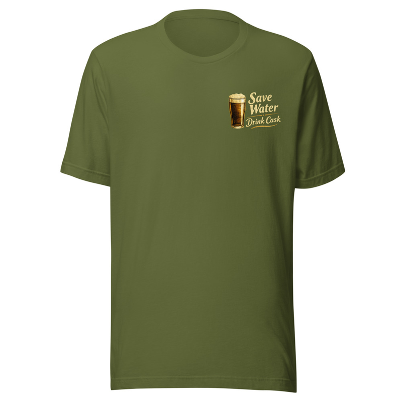Save Water Drink Cask Back Print Tee