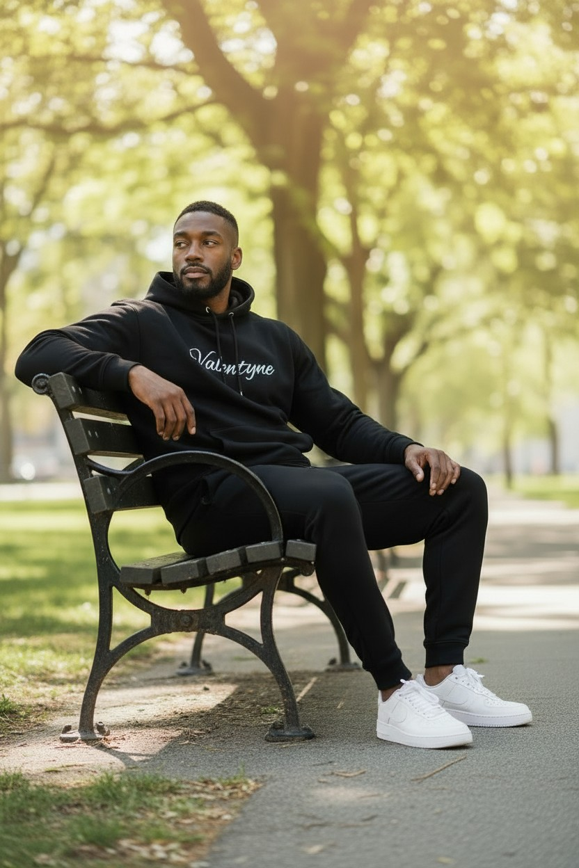 Valentyne Black Premium Fleece Set