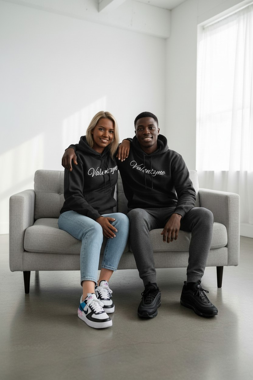 Valentyne Fleece Black Hoodie 