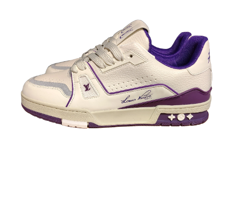 Louis Vuitton LV Trainer Sneaker White Custom Purple Men’s 1ACI13 Shoes