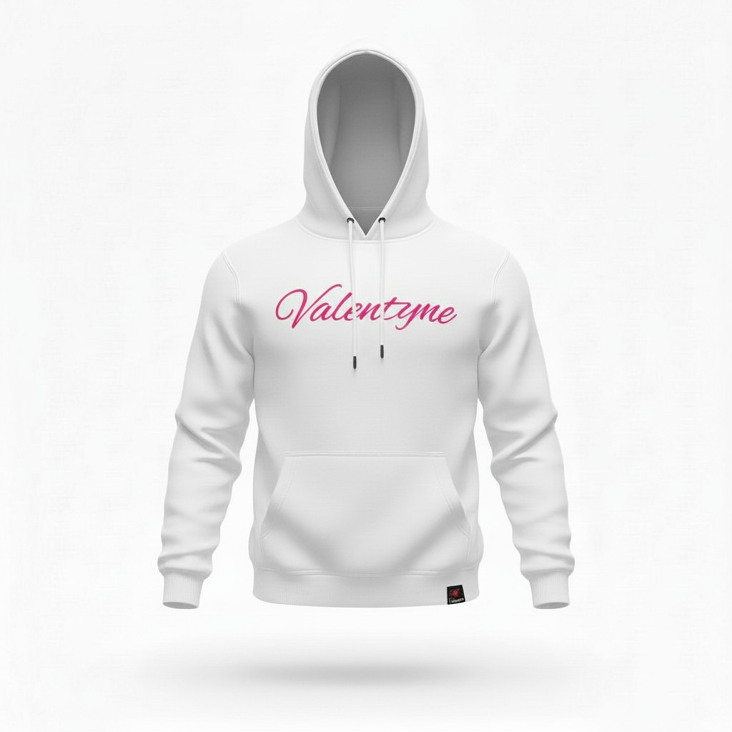 Valentyne Fleece White and Pink Hoodie