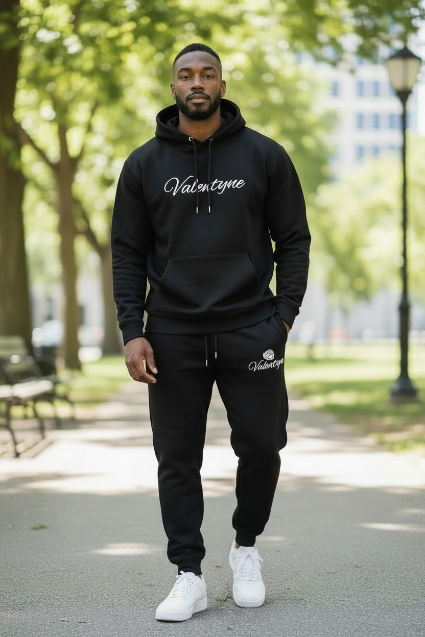 Valentyne Black Premium Fleece Set